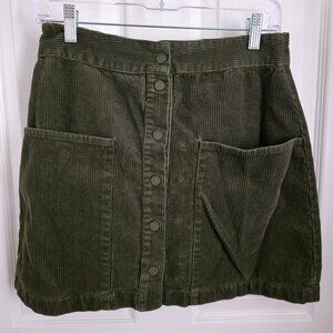 Truth by Republic Corduroy Button Up Skirt Olive Green size 6